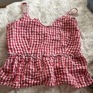 Red Gingham Women's Top